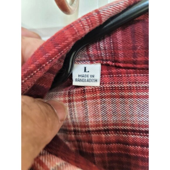 JACHS Girlfriend Red & White Plaid Button-Up Long Sleeve Shirt With pockets - Picture 11 of 12